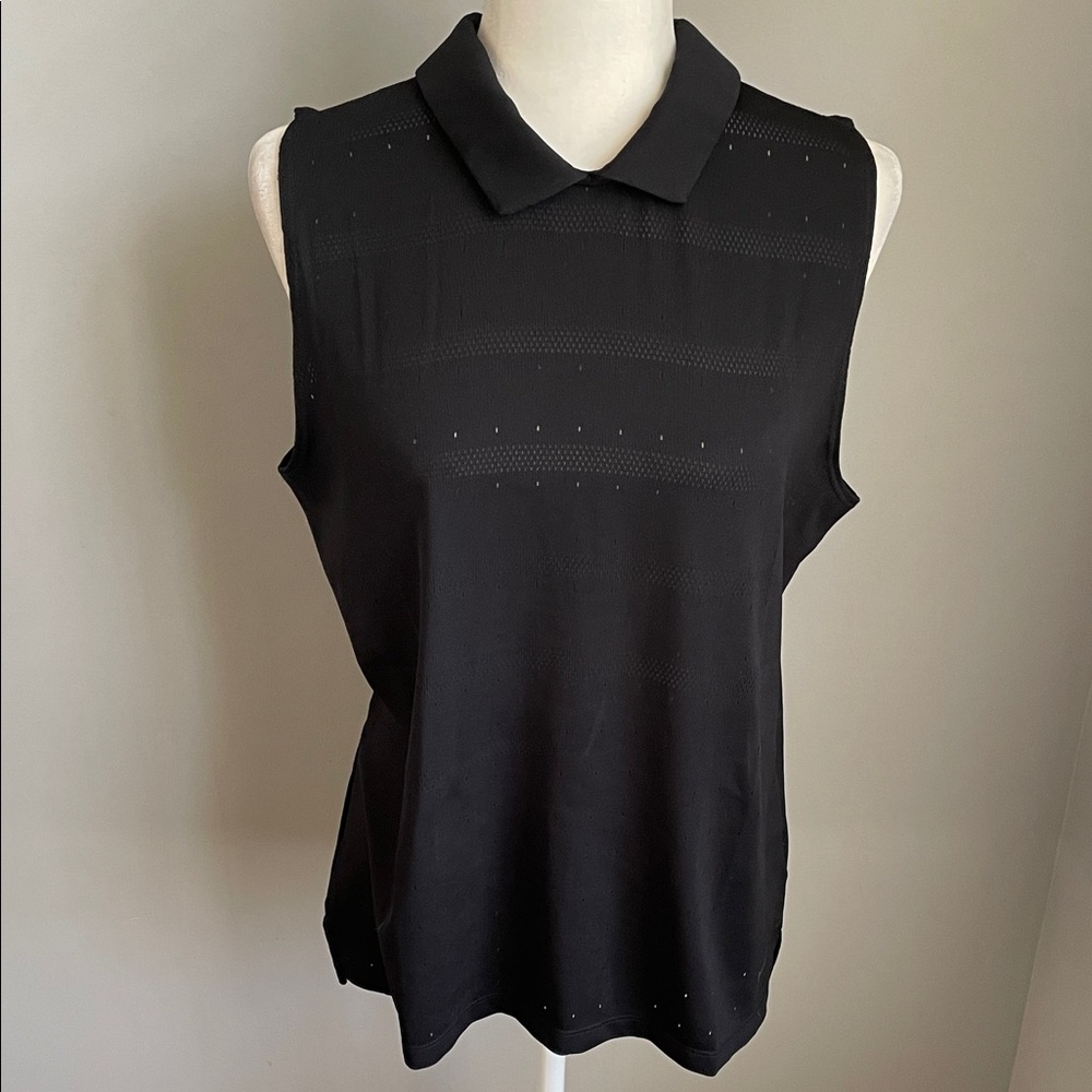 New Nike Black Sleeveless Standard Fit Dry Golf Shirt Size Large